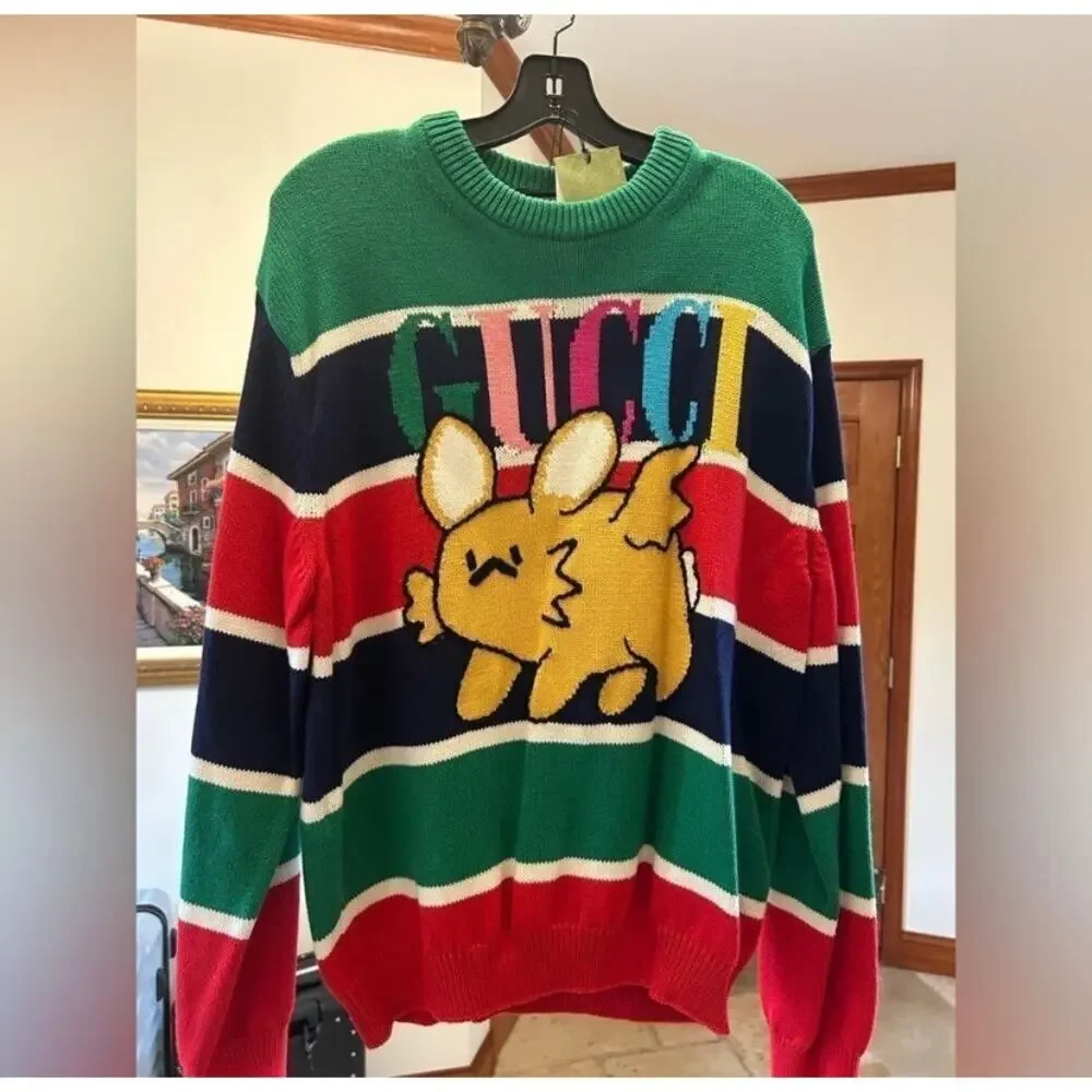 Men’s Gucci cotton/wool Cable knit sweater size large made in Italy NWT